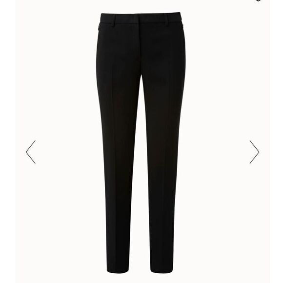 Akris Slim Leg Pant Womens 12 Dark Blue Flat Front Wool Dress Trouser Pants $895 - Picture 1 of 14